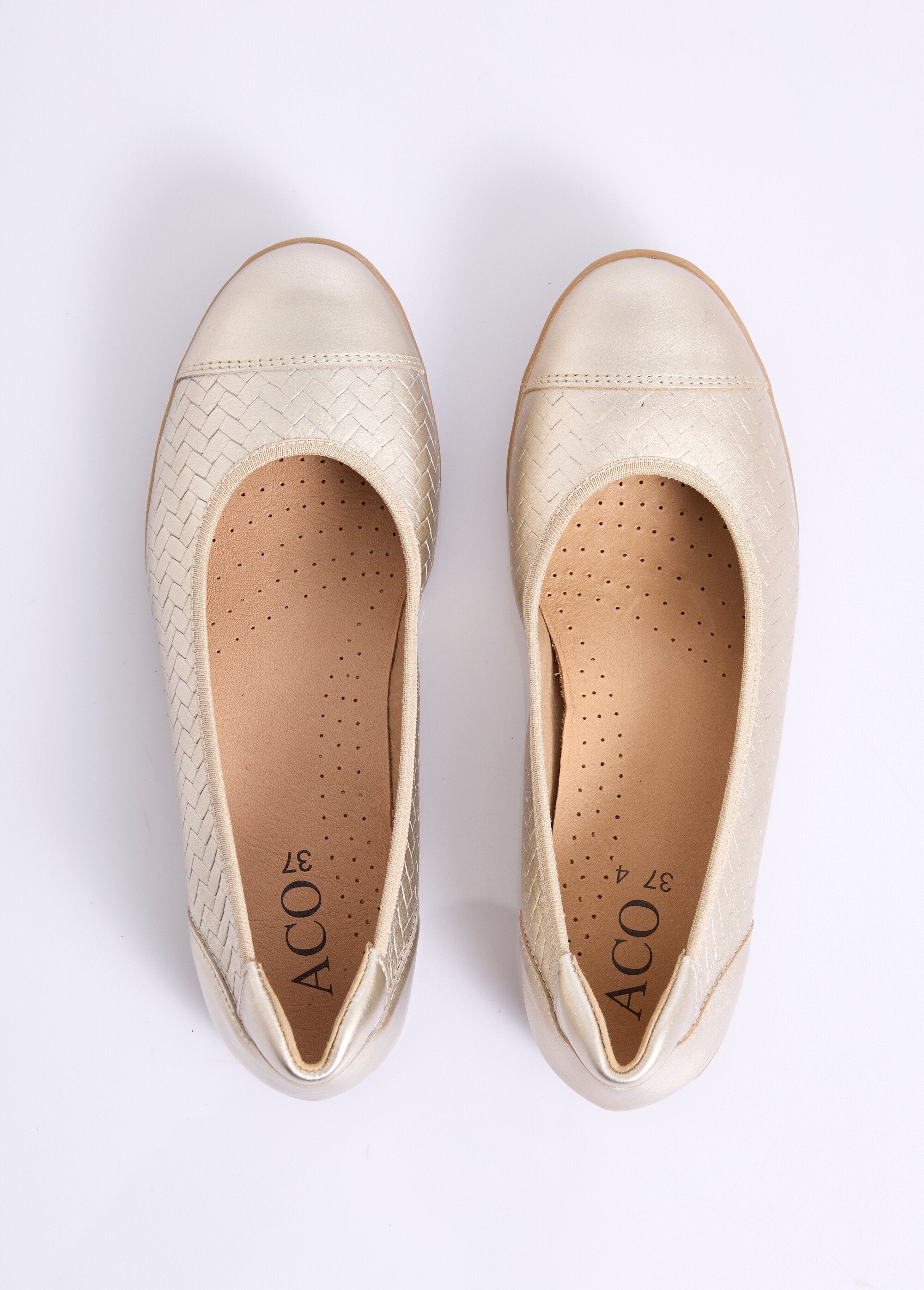 Printed_leather_ballerina_flats_with_a_braided_effect,_comfort_width_Golden_OV1_slim