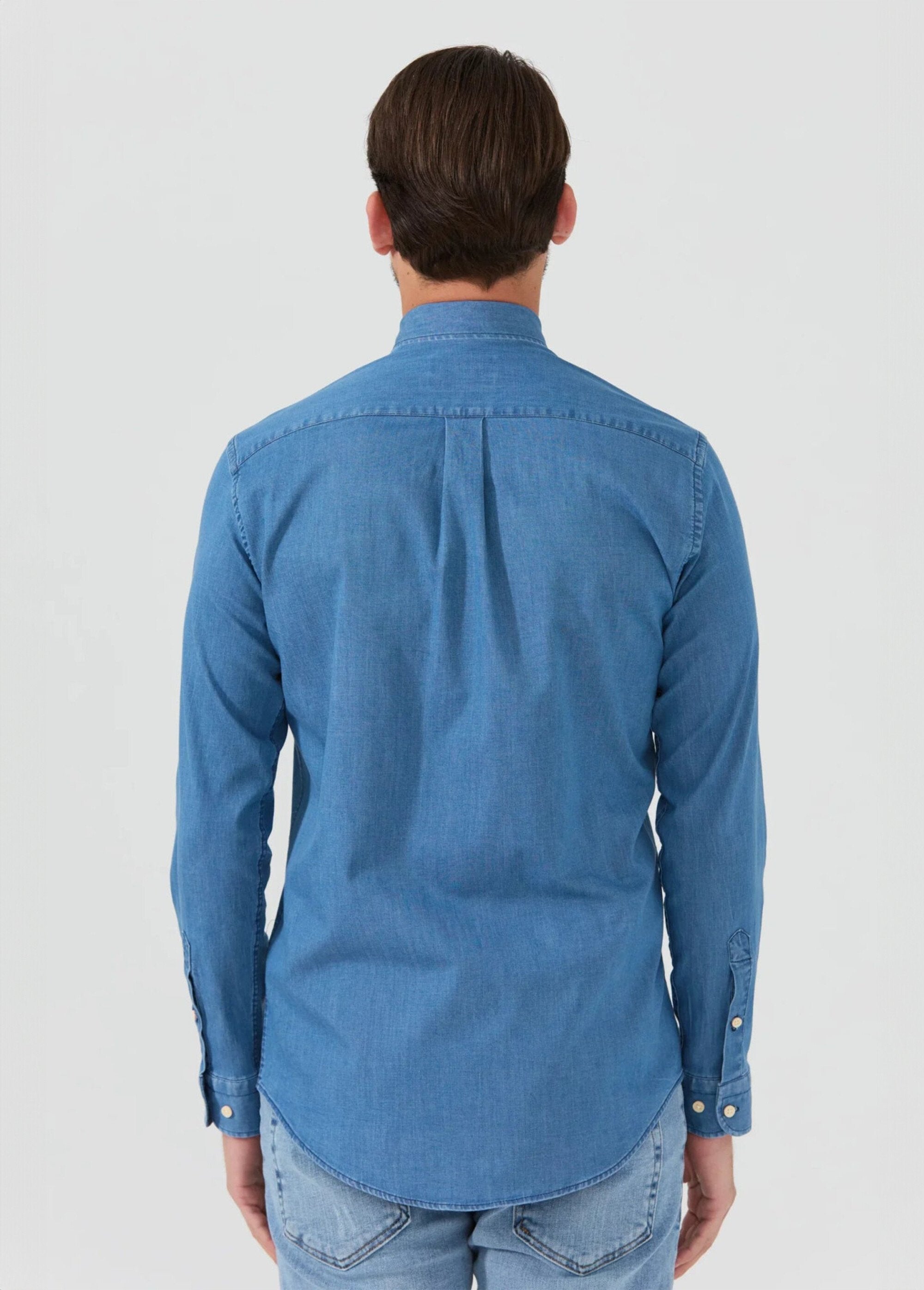 Casual_long-sleeved_chambray_shirt_Dark_blue_DO1_slim