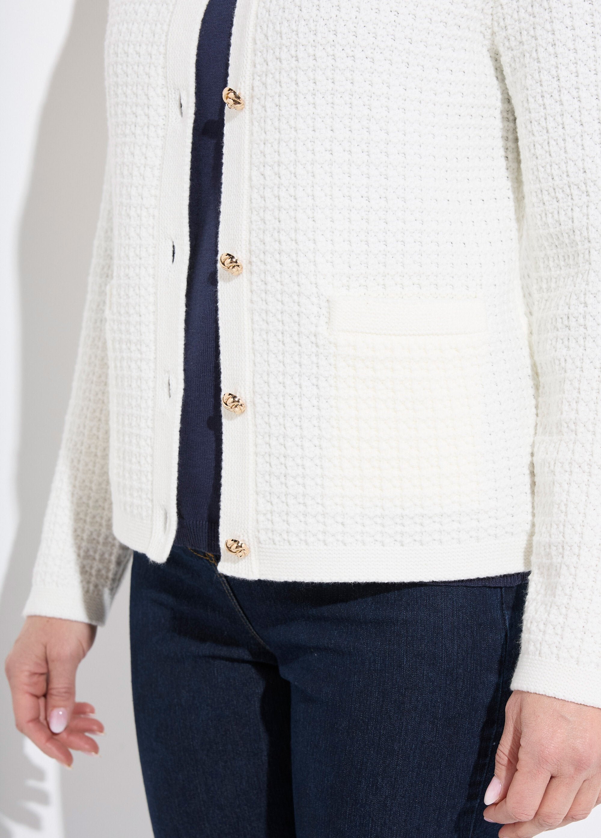 Tweed-effect_knitted_short_buttoned_vest_jacket_Ecru_DE1_slim