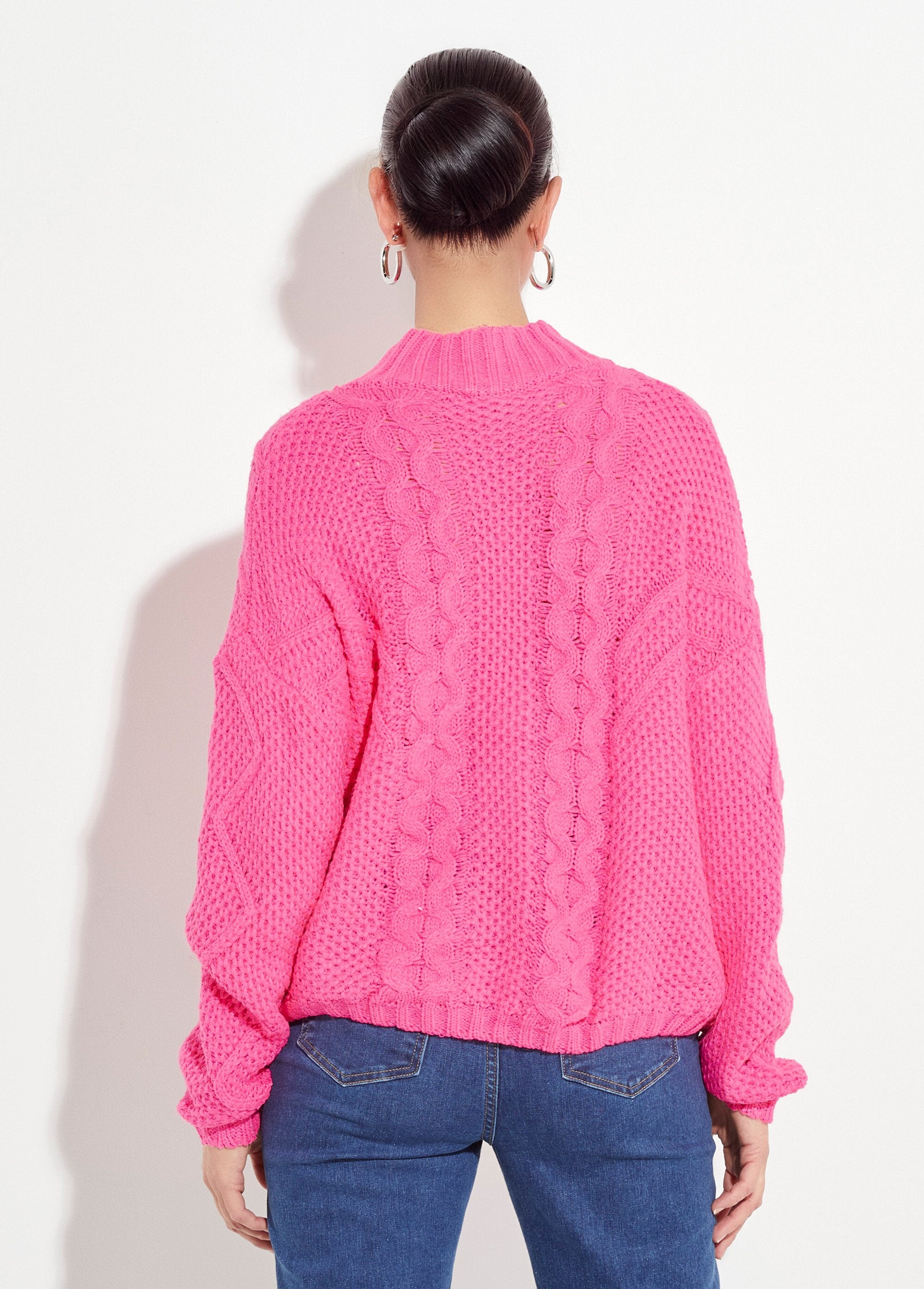 High-neck_sweater,_fancy_knit_pattern_Neon_pink_DO1_slim