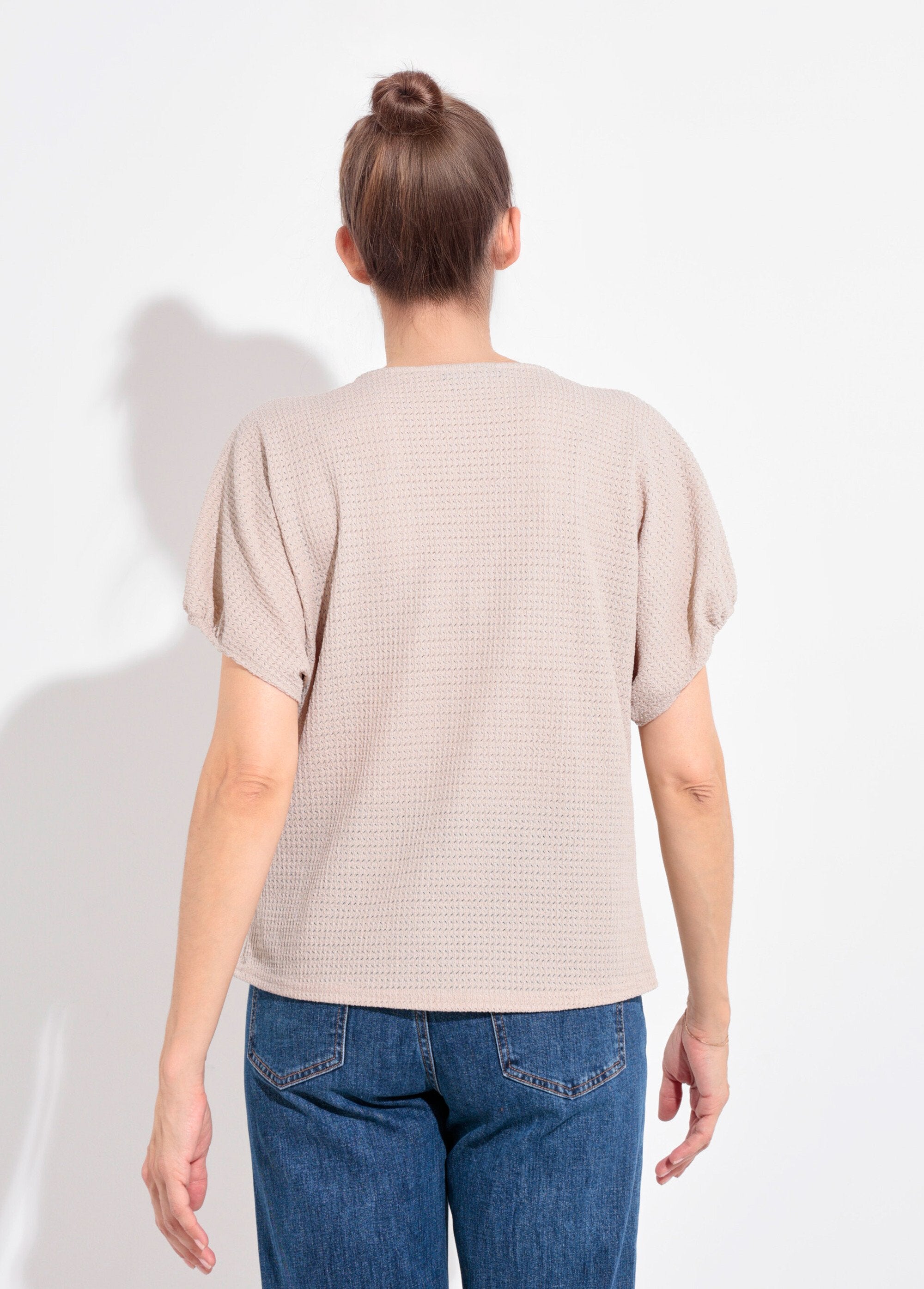 Textured_T-shirt_with_elasticated_sleeves_String_DO1_slim