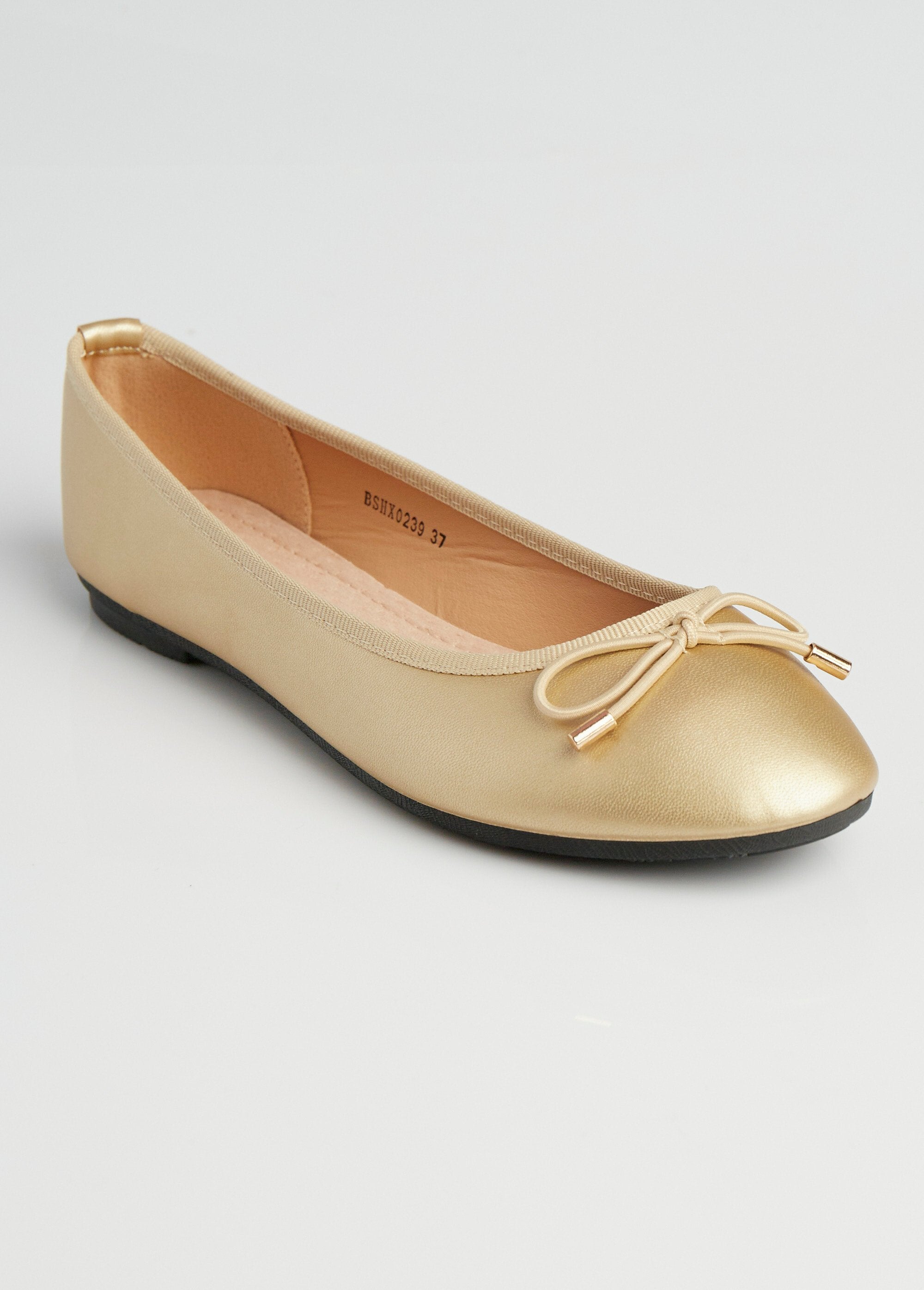 Flat_heel_ballerinas_with_small_bow_Golden_FA1_slim