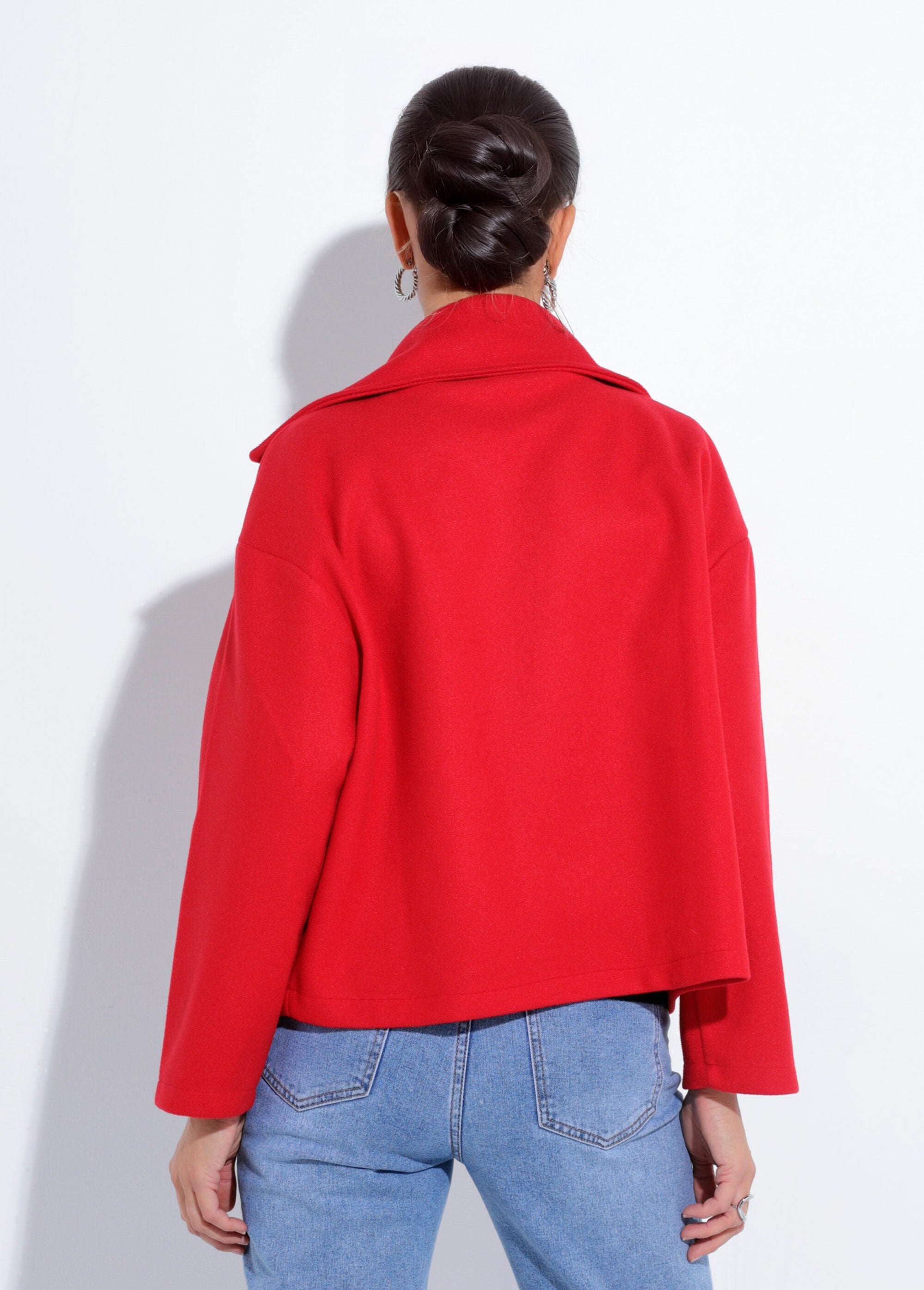 Caban_court_uni_façon_drap_de_laine_Rouge_DO1_slim