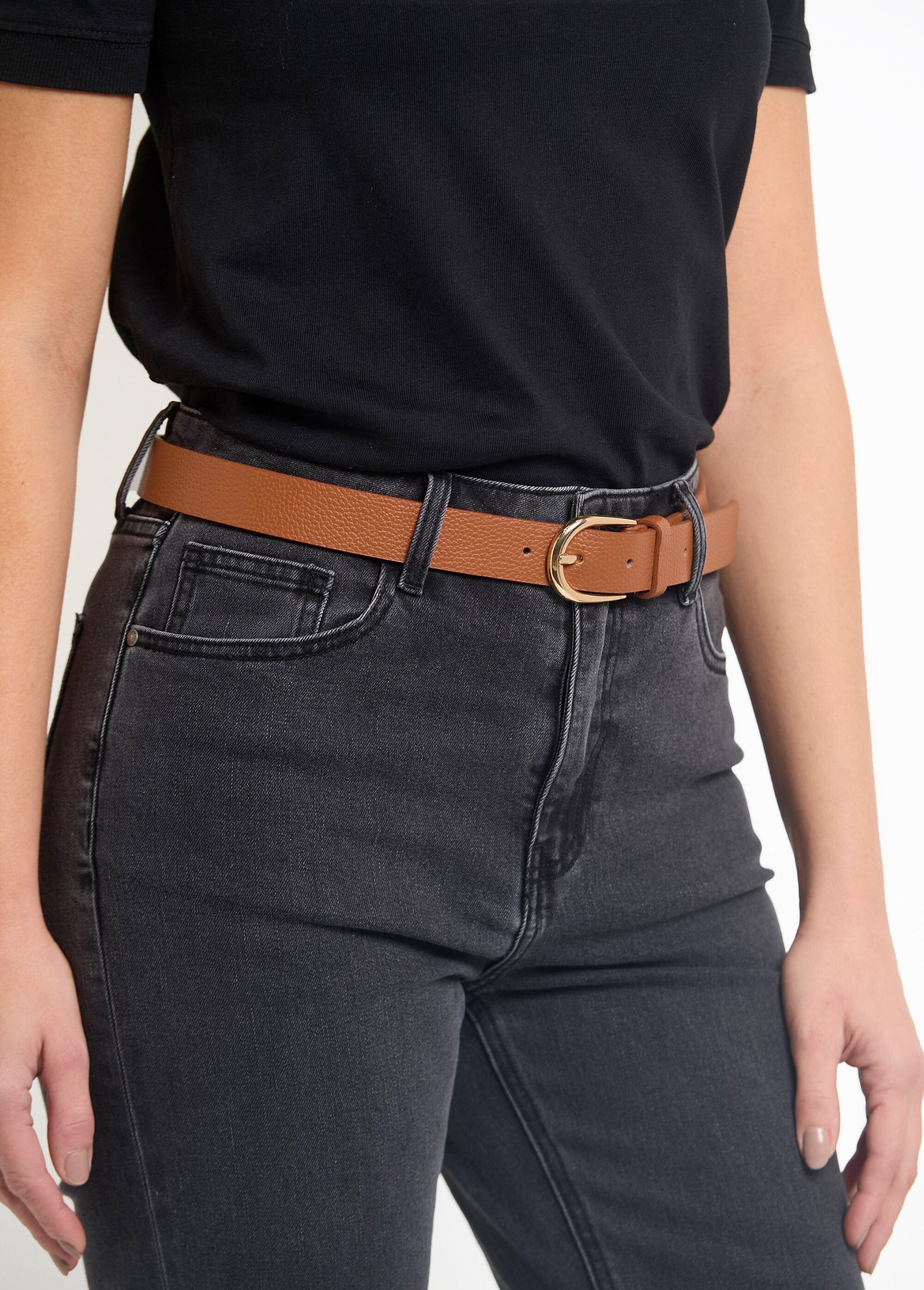 Ceinture_imitation_cuir_boucle_métal_Camel_FA2_slim