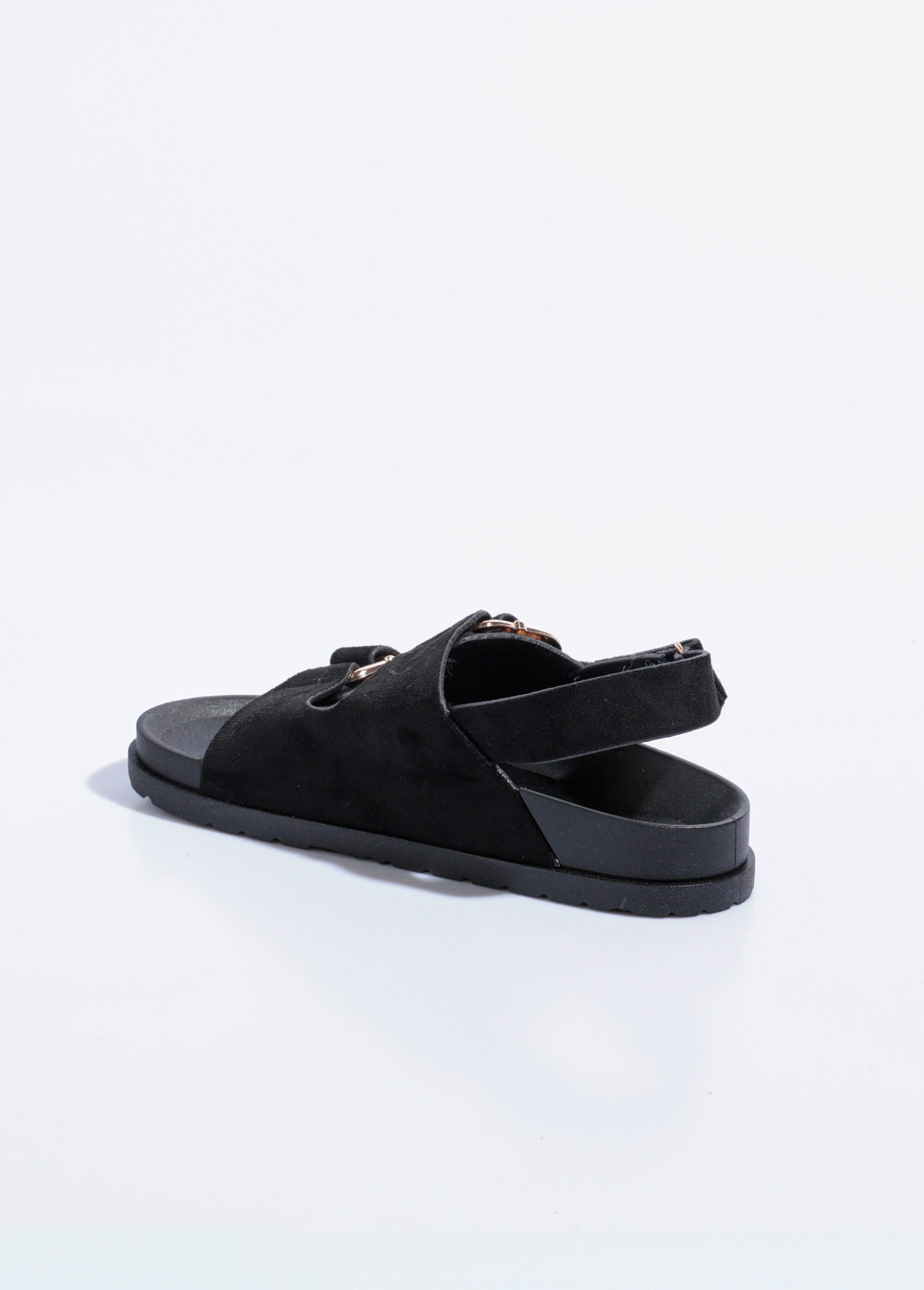 Mules_suédine_à_boucles,_semelle_anatomique_Noir_DO1_slim