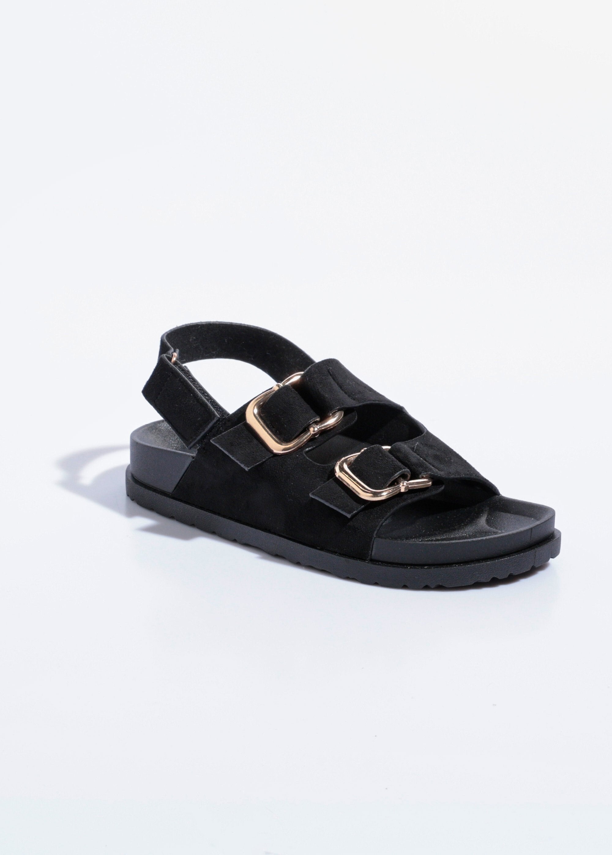 Mules_suédine_à_boucles,_semelle_anatomique_Noir_FA1_slim