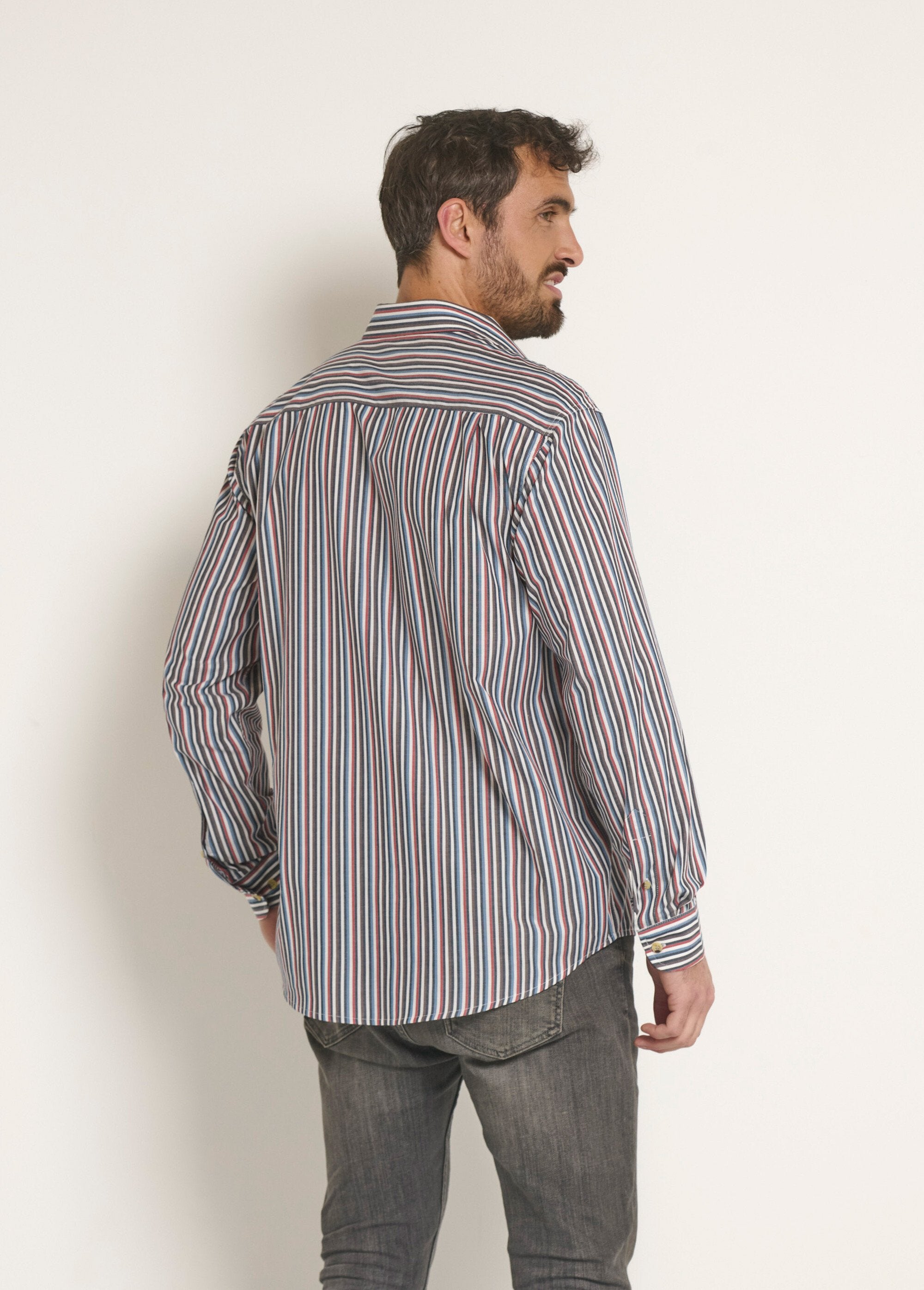 Easy_care_striped_shirt_Blue_DO1_slim