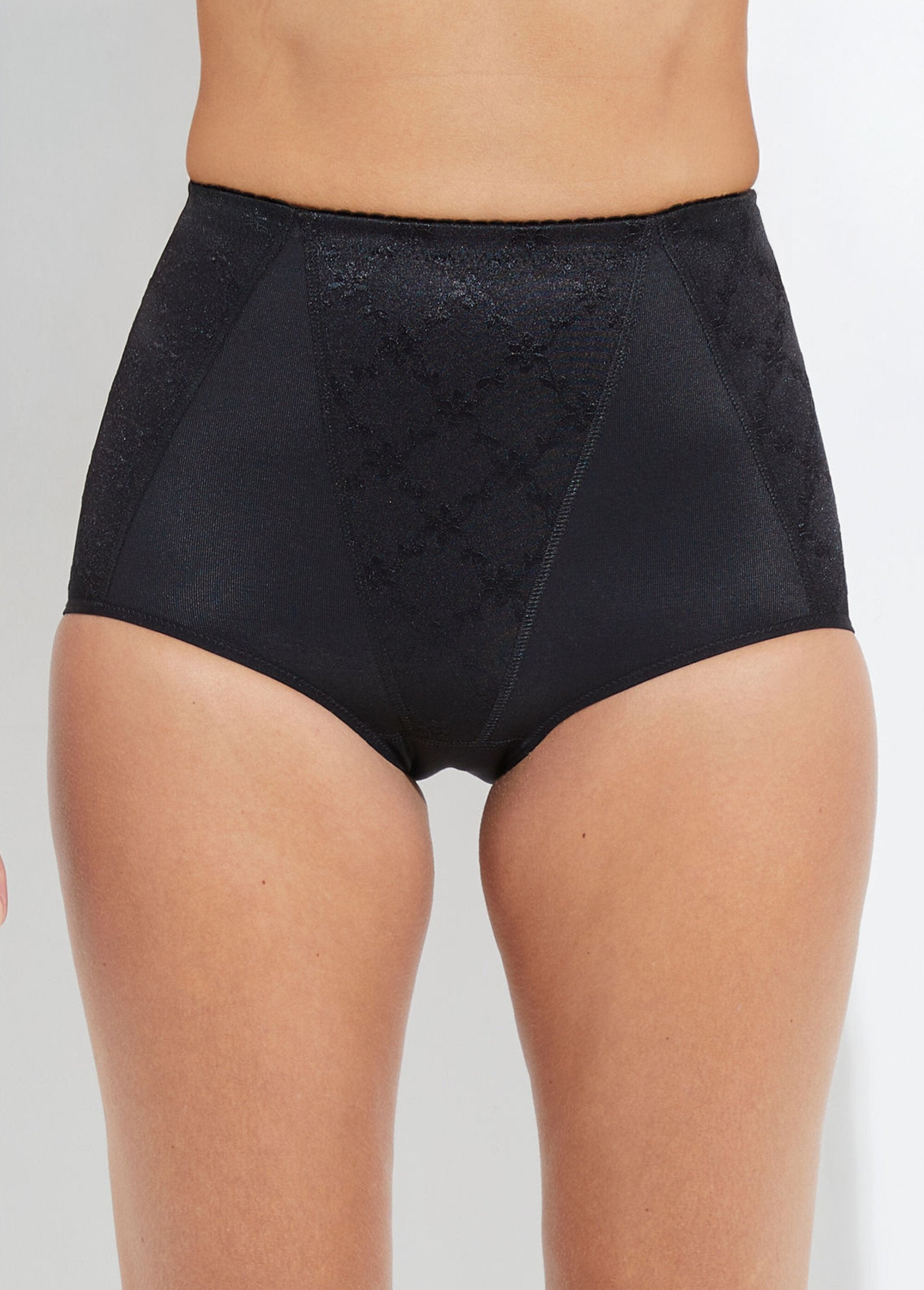 High_waisted_panty_girdle,_flat_stomach_Black_FA1_slim