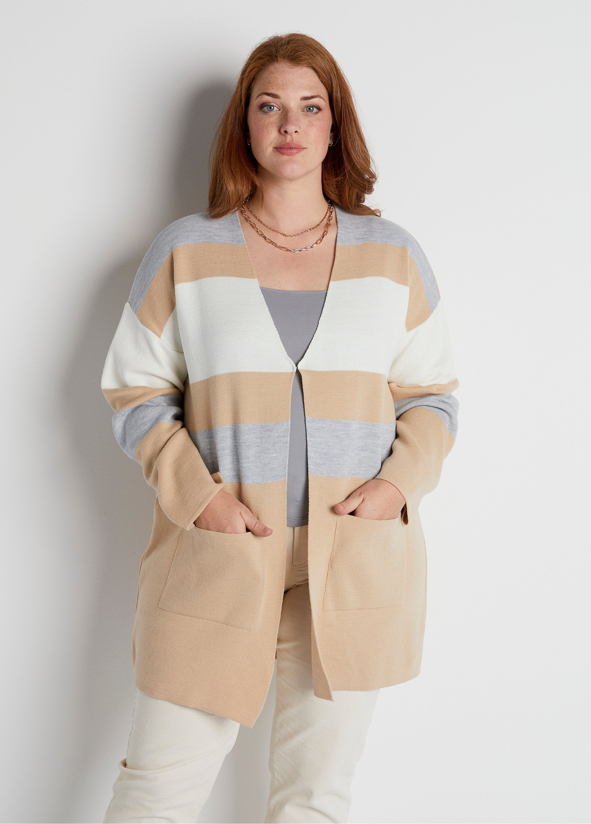 Long_striped_jacquard_V-neck_cardigan_Beige_and_ecru_FA1_curvy