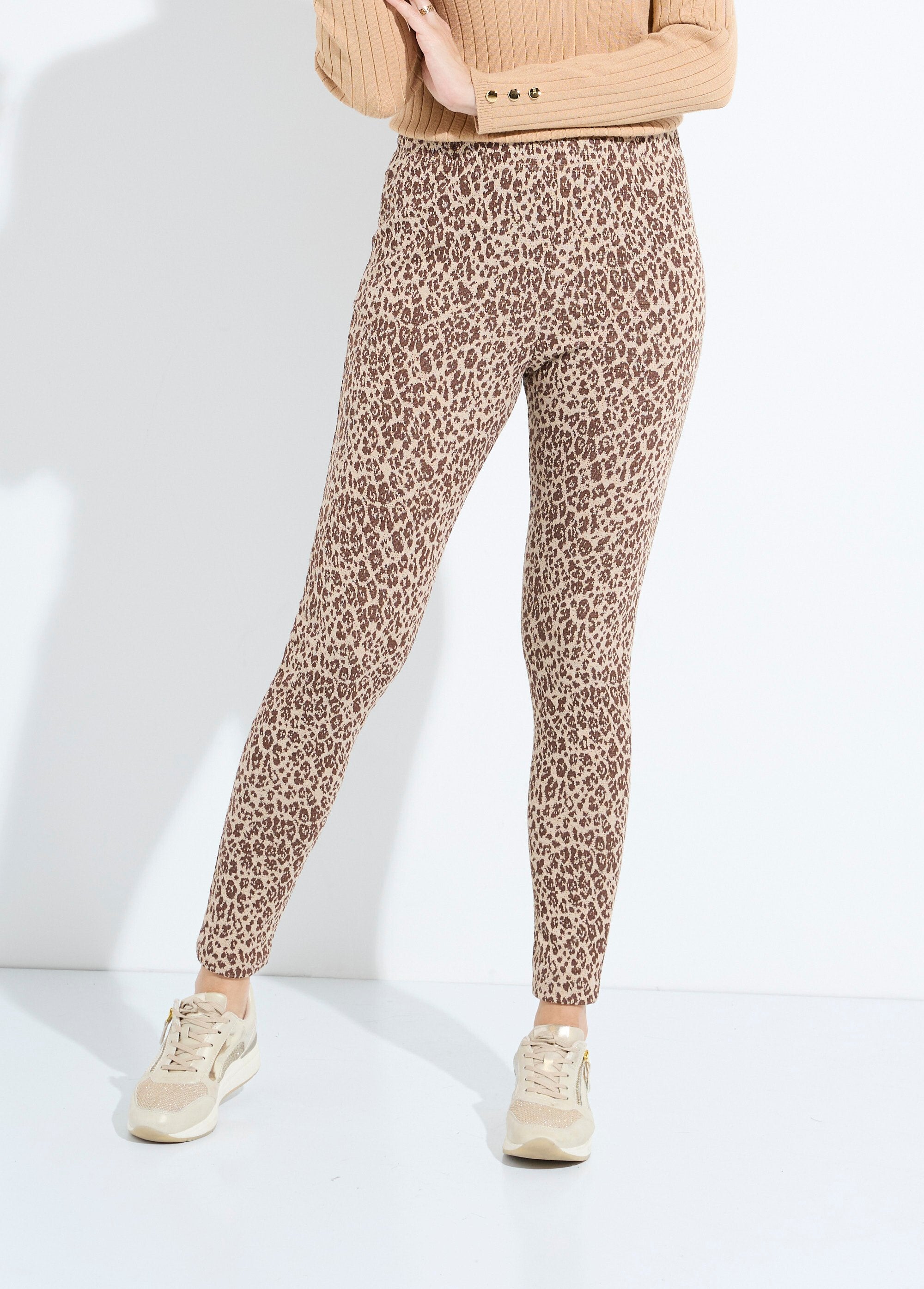 Legging_jacquard_peau_de_bête_taille_élastiquée_Beige_et_camel_FA1_slim