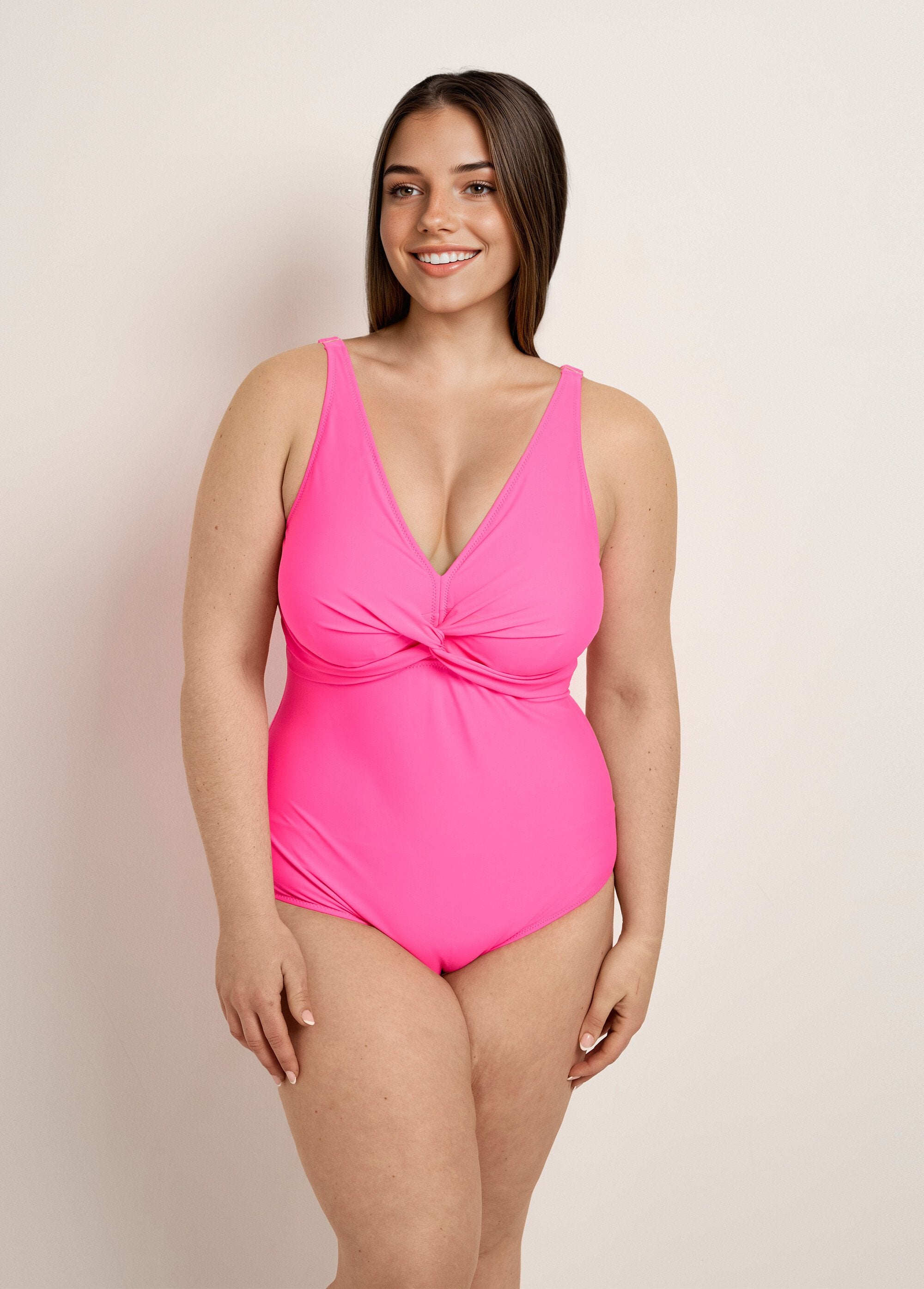 One-piece_swimsuit,_draped_neckline_Fuchsia_FA1_curvy