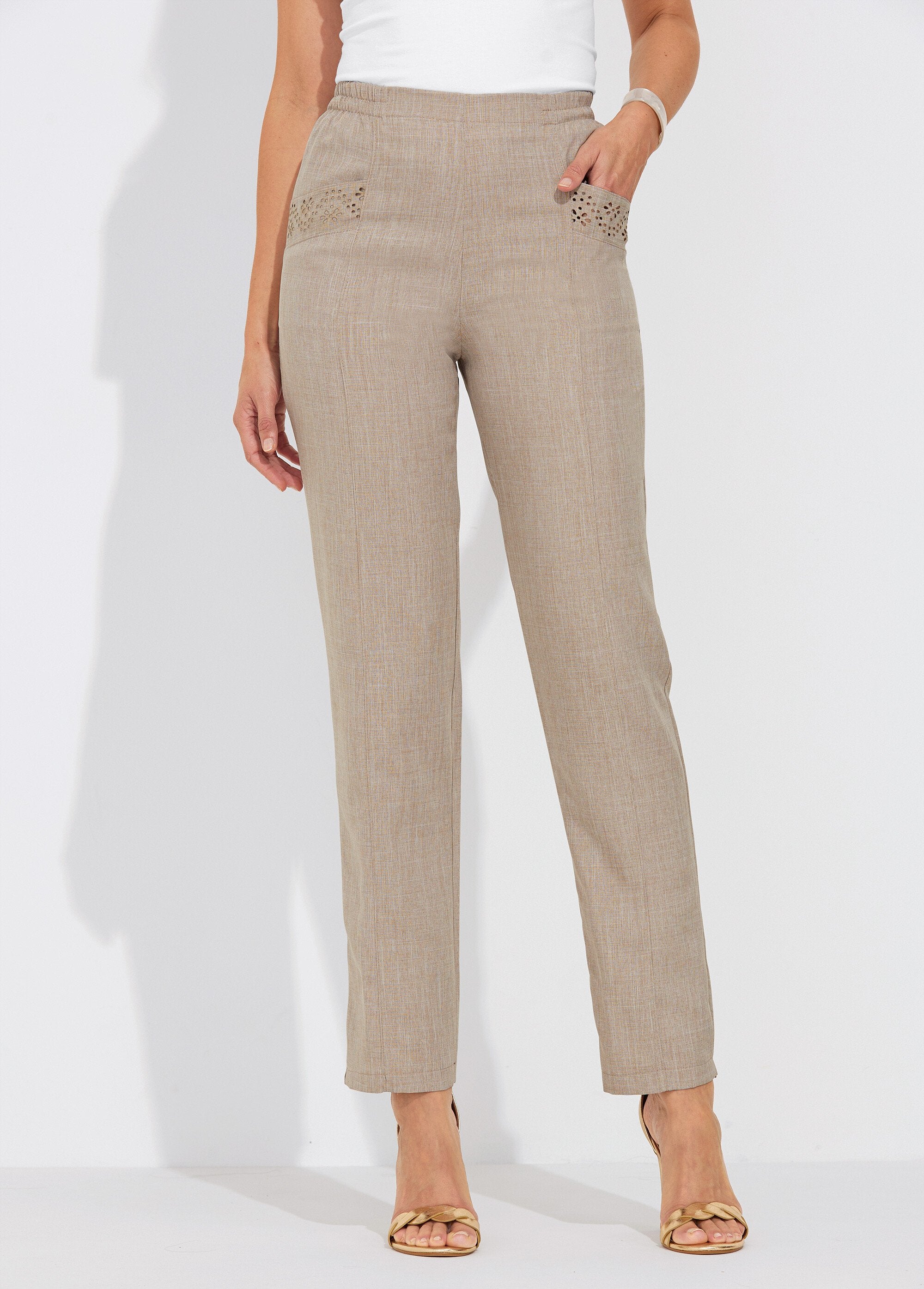 Openwork_elasticated_belt_pants_Beige_FA1_slim