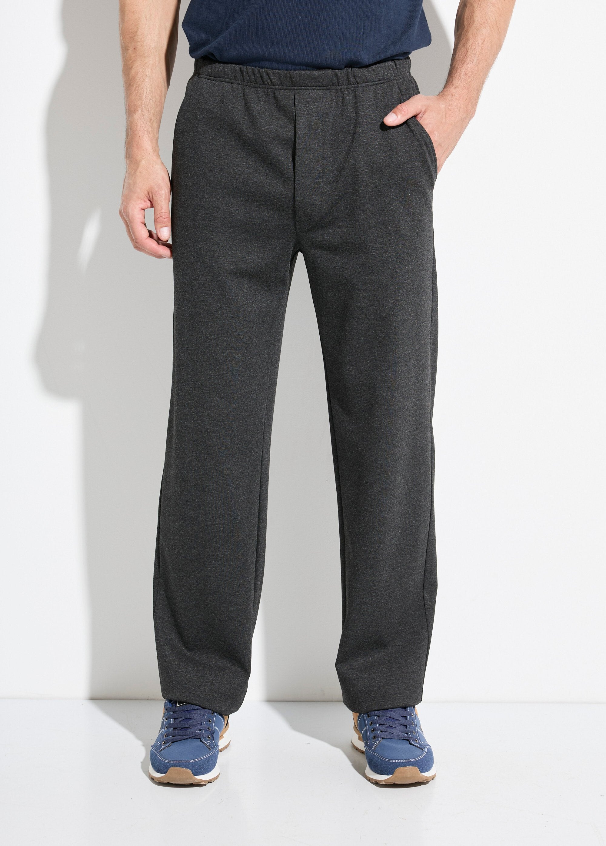 Pantalon_droit_ceinture_élastiquée_tissu_extensile_Anthracite_FA1_slim
