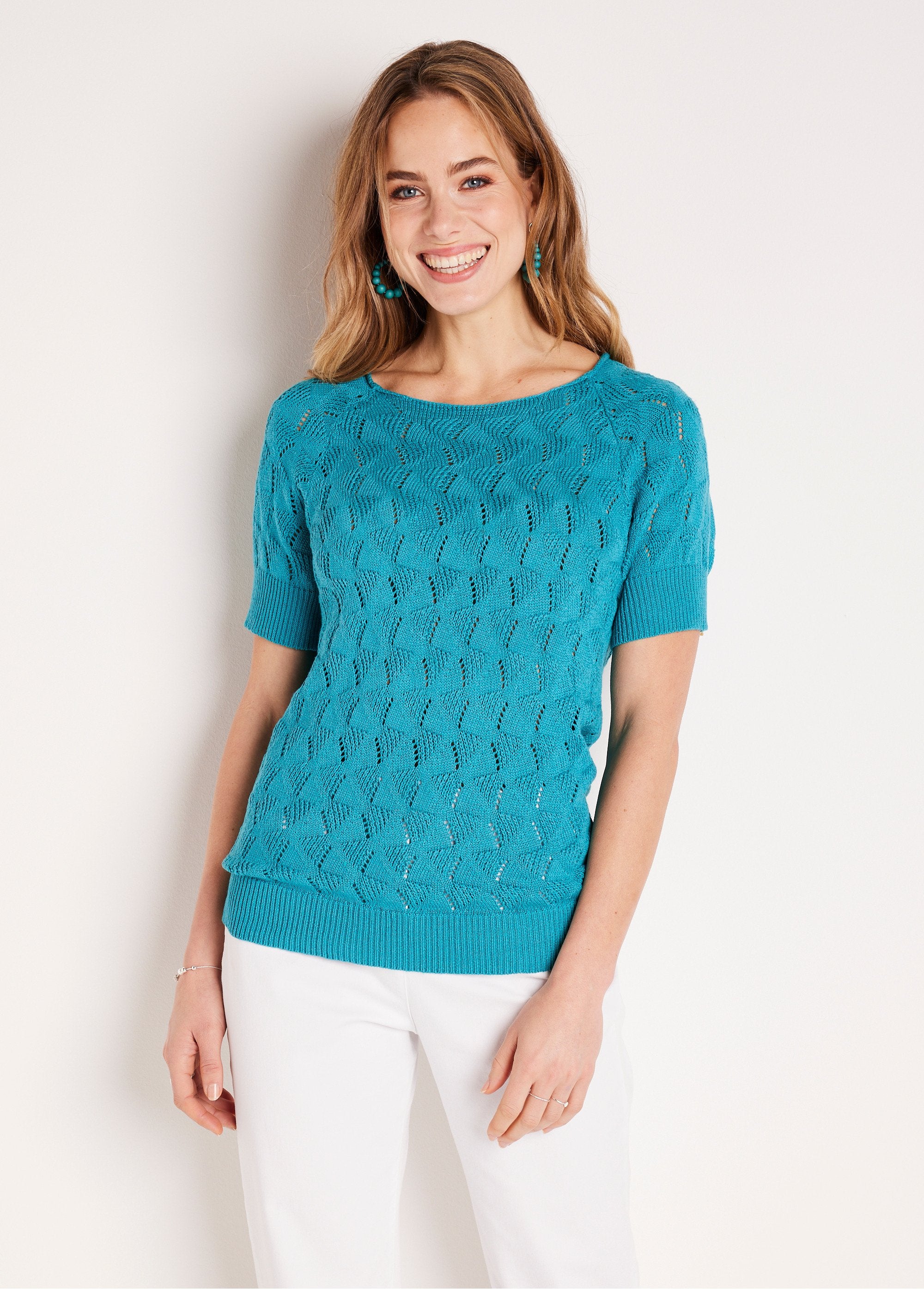 Short-sleeved_openwork_sweater_Emerald_FA1_slim