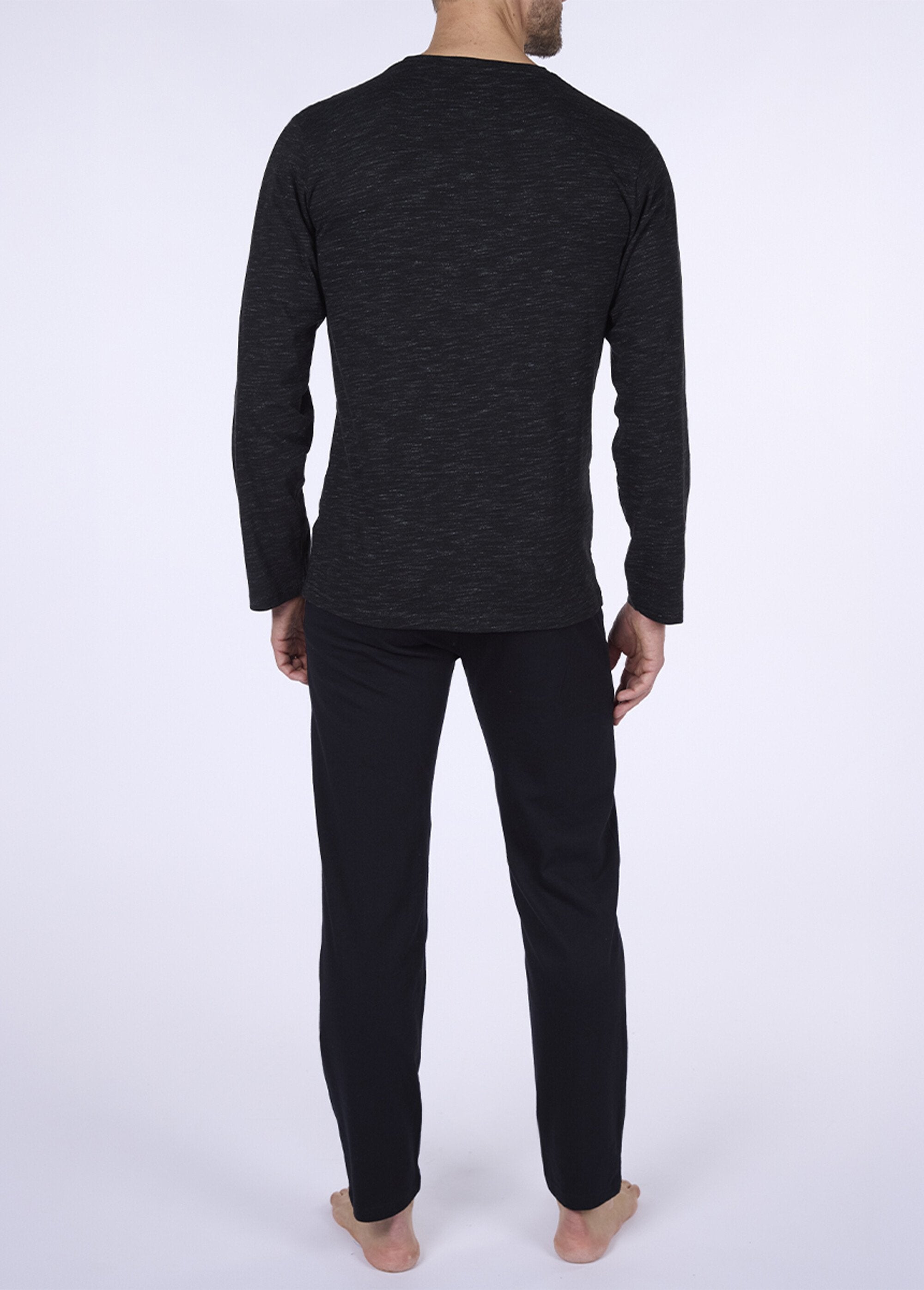 Pyjama_2_pièces_manches_longues_chiné_Gris_chine_DO1_slim