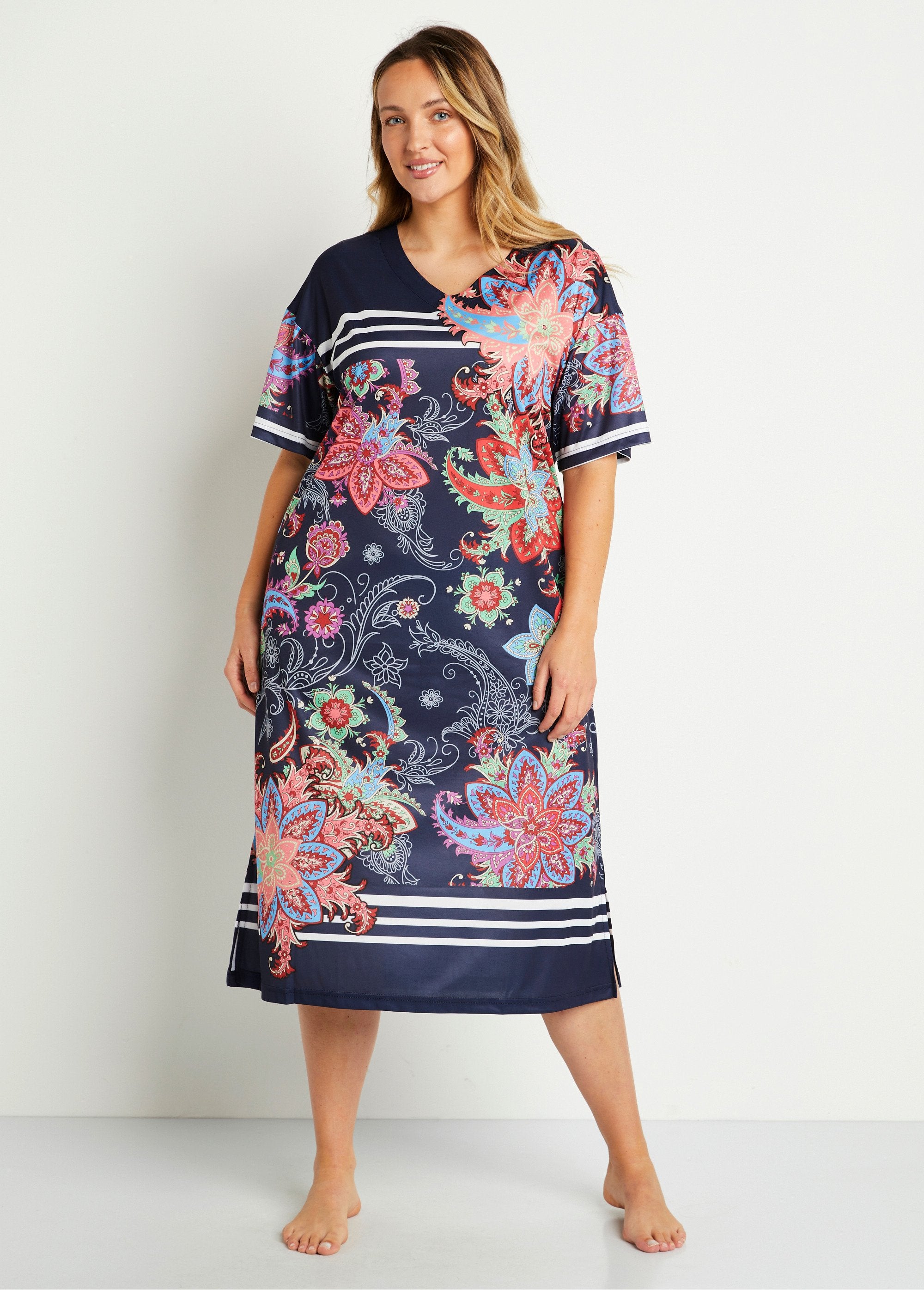 Printed_anti-static_satin_hostess_dress_Printed_FA1_curvy