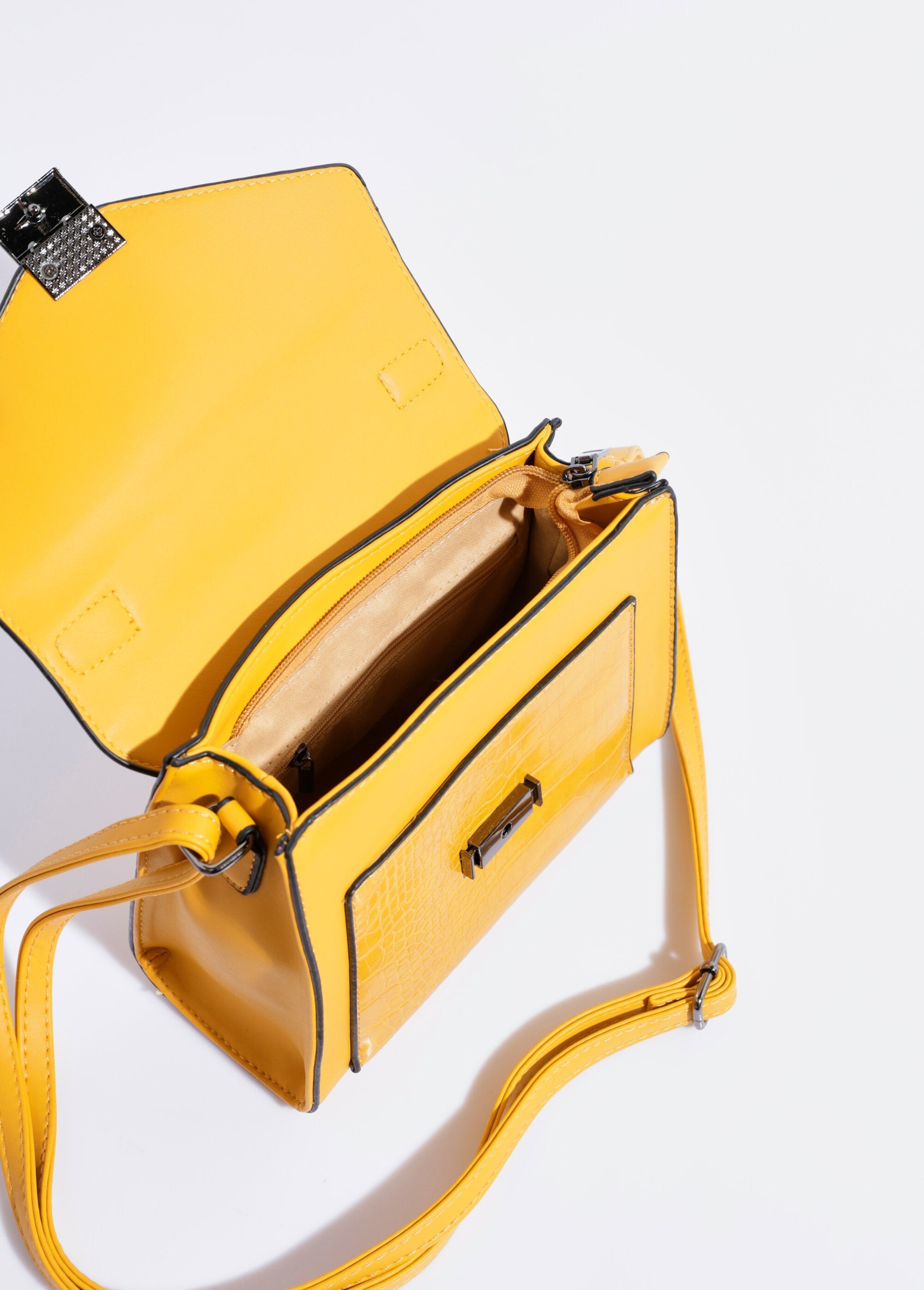 Reptile-look_handbag,_short_handle_YELLOW_DE1_slim