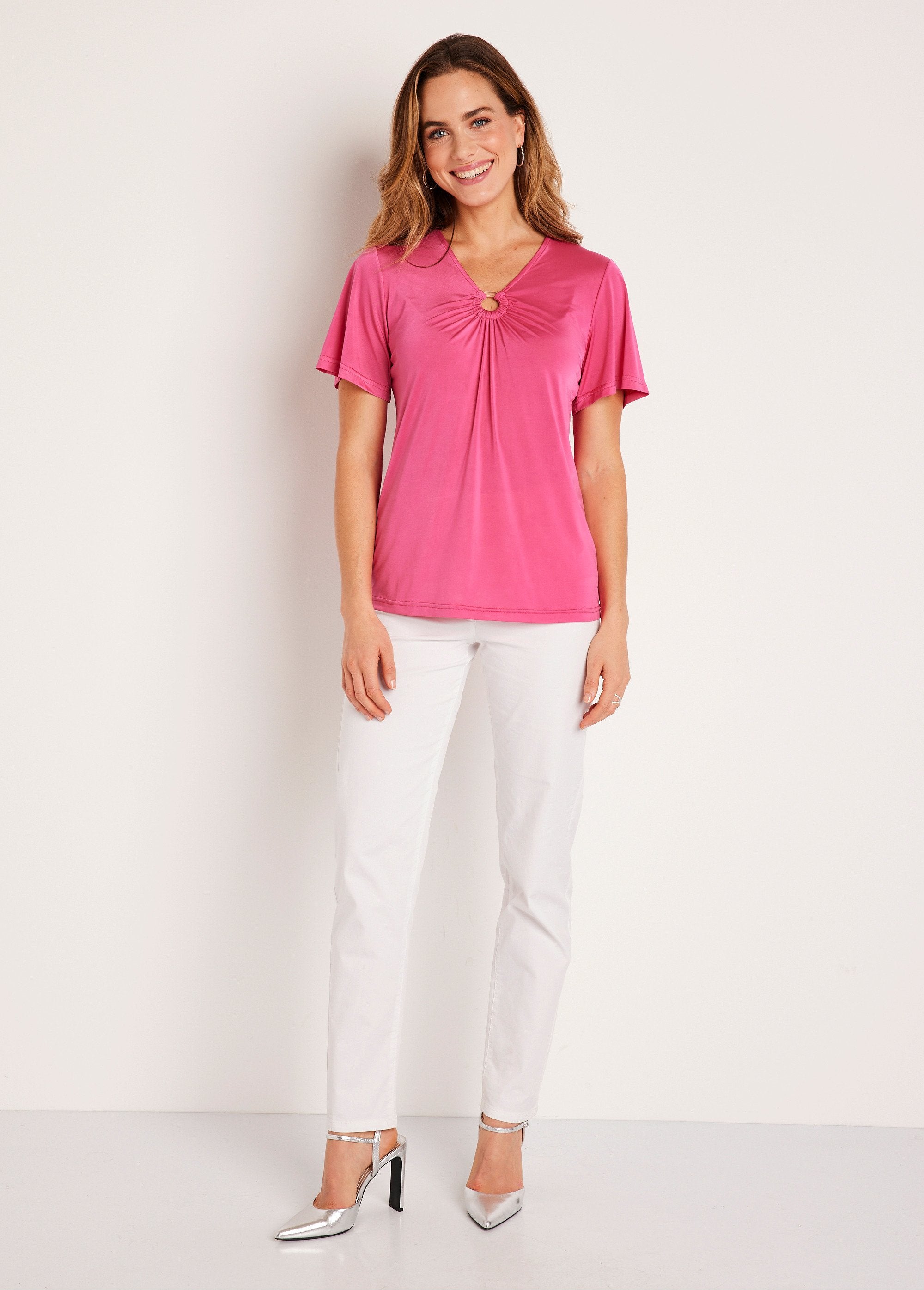 Loose_short_plain_or_foliage_t-shirt_Plain_fuchsia_SF1_slim