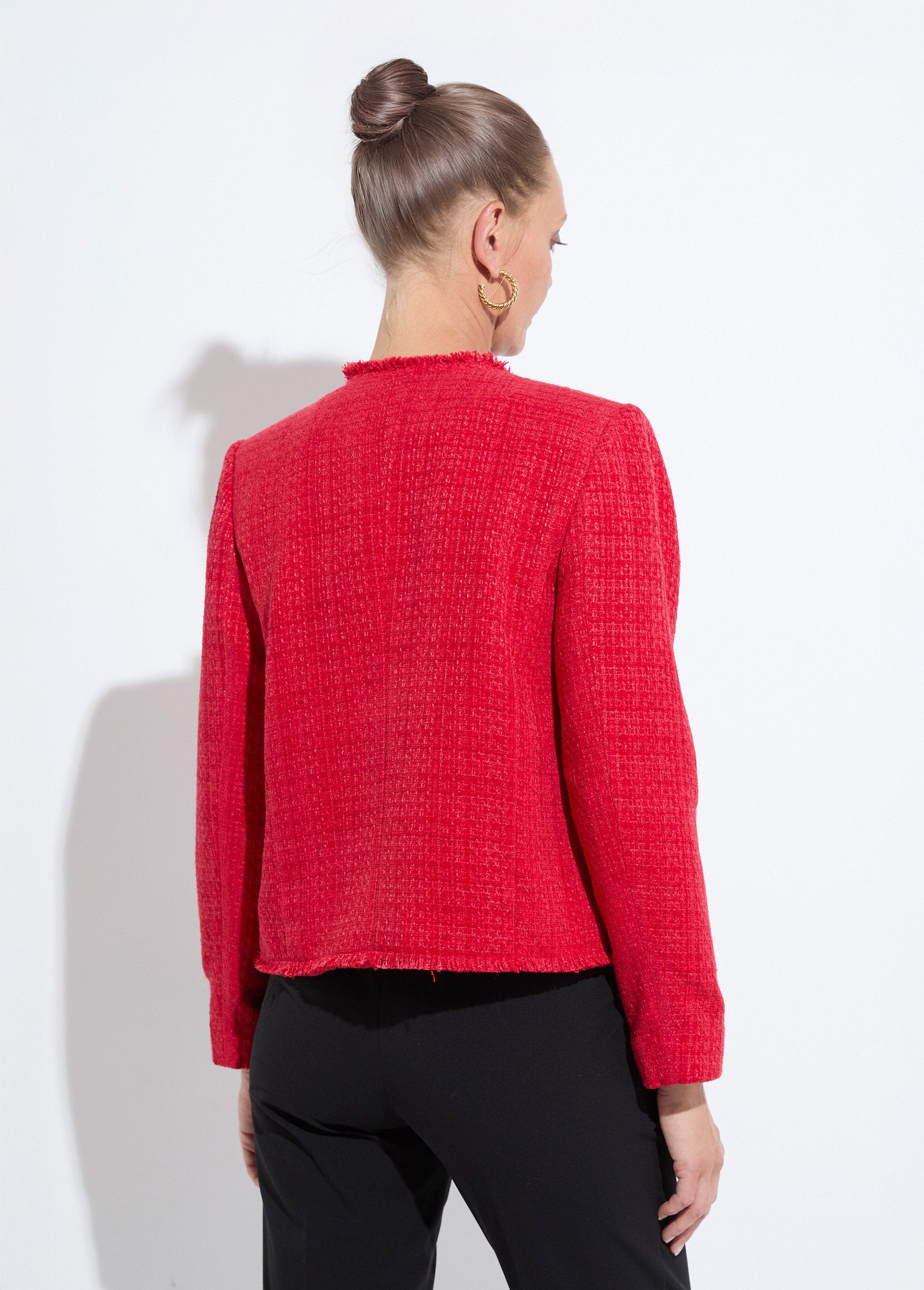 Veste_tweed_boutonnée_frangée_sans_col_Rouge_DO1_slim